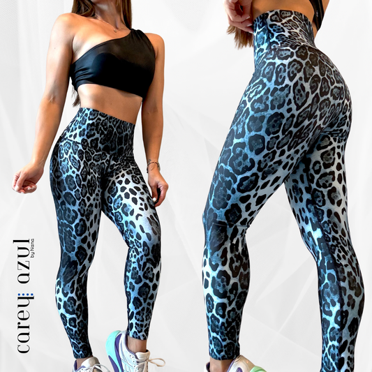 Blue Leopard Legging